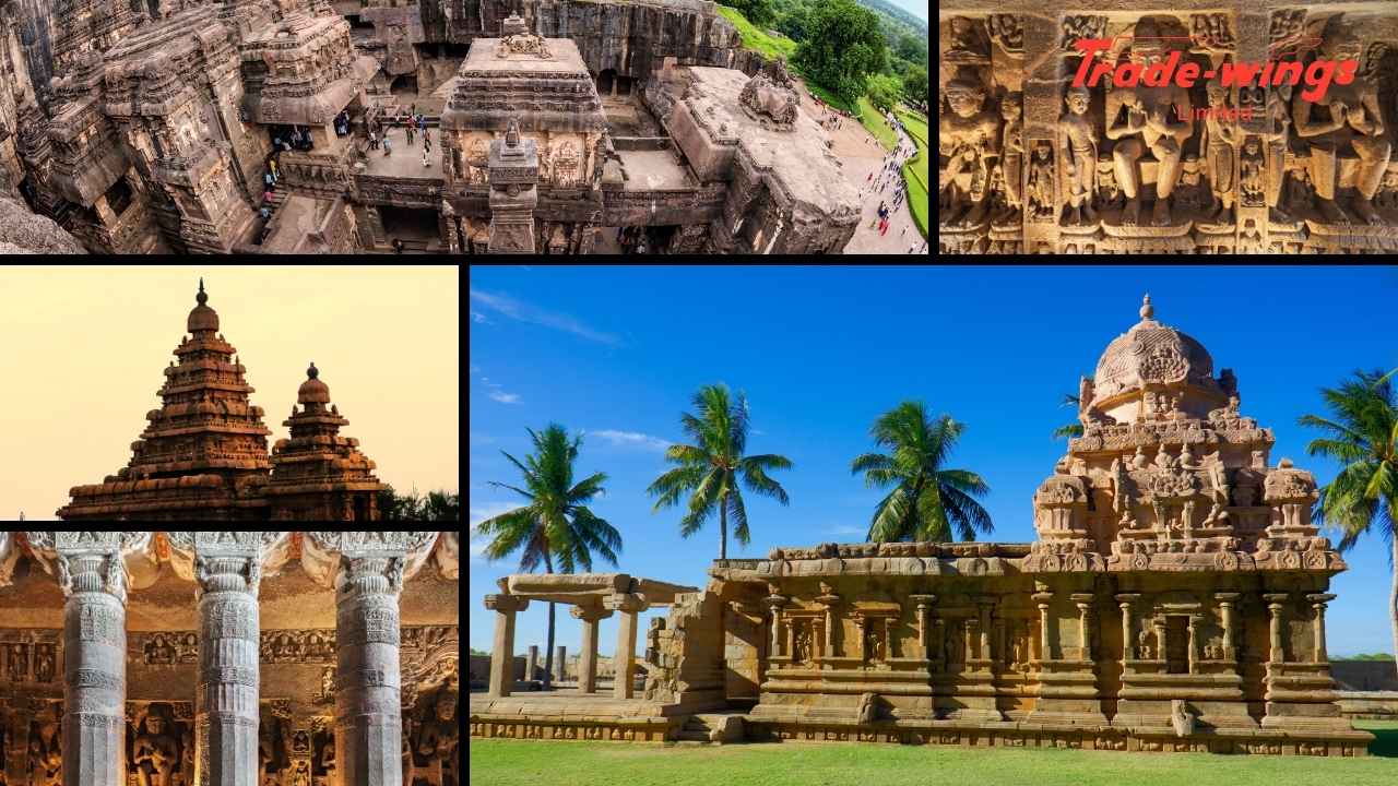 Trade Wings Limited (10) Collage of Top 10 UNESCO World Heritage Sites in India showcasing iconic monuments from North to South.