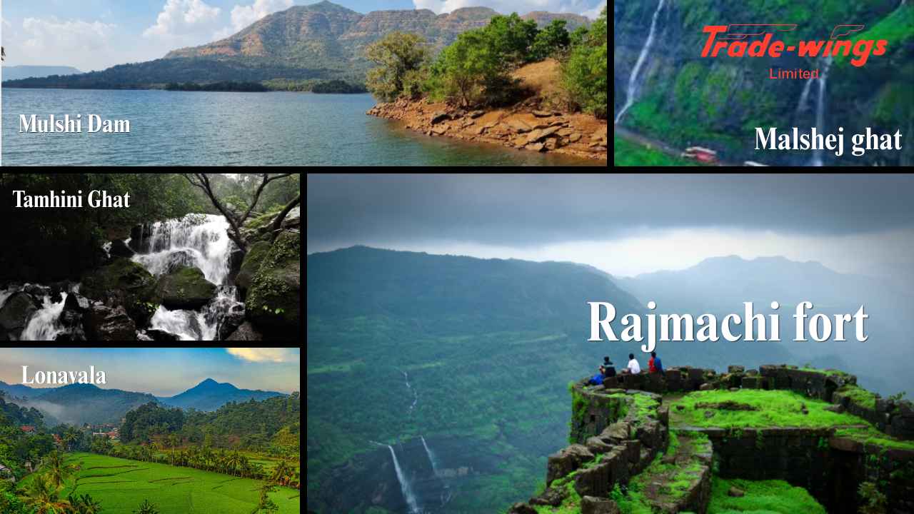 Best Monsoon Getaways Near Pune Monsoon getaways near Pune featuring lush green hills, waterfalls, scenic roads, and popular weekend destinations.